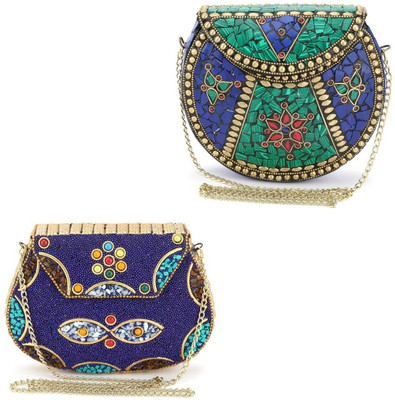 

Voila Party Multicolor, White Clutch