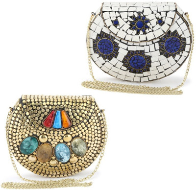 

Voila Party Multicolor, White Clutch