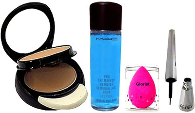 

glorist Puff, Mac Two wey Compact, Brooke Candy Eyeliner & Mac Makeup Remover(Set of 4)