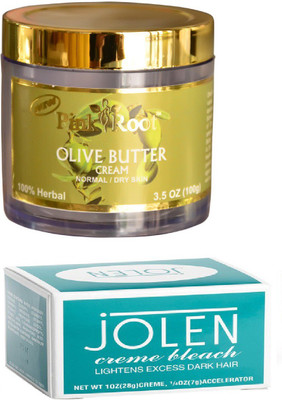 

Pink Root OLIVE BUTTER CREAM 100GM WITH JOLEN Creme Bleach(Set of 2)