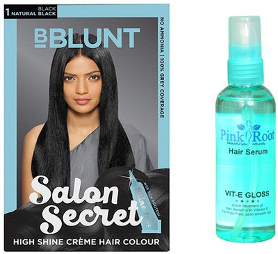 

Pink Root HAIR SERUM WITH BBLUNT NATURAL BLACK NO. 1 100GM(Set of 2)