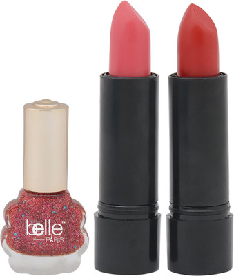 

Belle SET OF ONE NAIL POLISH + TWO LIPSTICK(Set of 3)