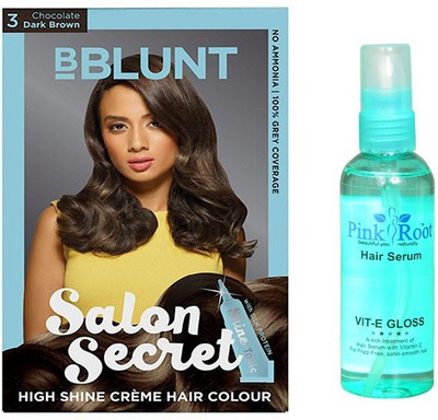 

Pink Root HAIR SERUM WITH BBLUNT CHOCOLATE DARK BROWN NO. 3 100GM(Set of 2)