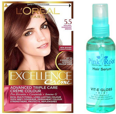 

Pink Root HAIR SERUM WITH L'OREAL NATURAL MAHOGANY BROWN NO. 5.5 170GM(Set of 2)