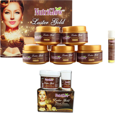 

NutriGlow Set of 1 Luster Gold facial kit + 1 Luster Gold bleach cream(Set of 2)