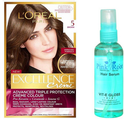 

Pink Root HAIR SERUM WITH L'OREAL BROWN NO. 5 170GM(Set of 2)