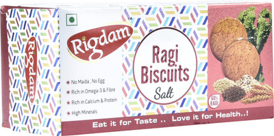 

Rigdam Ragi(Finger Millet) Salt Cookies (Pack of 4 - Each 75 gm)(300 g, Pack of 4)