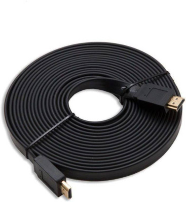 

Edge Plus Premium Quality High-Speed Flat HDMI Cable Latest Version - 5 Meters (16 Feet) Supports Ethernet, 3D, 4K and Audio Return, With Gold Plated connector, 100% Pure Bare Cooper conductor ensure Highest quality transmission HDMI Cable (Multicolor) HD