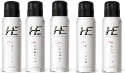 HE RESPECT Perfumed Body Spray - For Men 40ml pack of 4 Pocket Perfume - For Men(200 ml, Pack of 5)