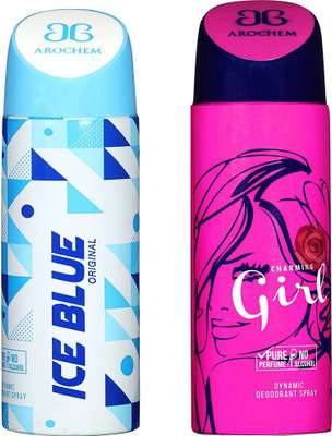 

AROCHEM ICE BLUE AND CHARMING GIRL DYNAMIC PURE DEODORANT Deodorant Spray - For Men & Women(200 ml, Pack of 2)