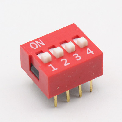 

PrimeRobotics Slide Type Switch Module 4 Bit 2.54mm Position Way DIP Red Pitch Toggle Switch (Set of 10) Educational Electronic Hobby Kit