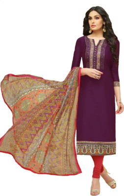 Narayan creations Cotton Embroidered Salwar Suit Dupatta Material(Un-stitched) Flipkart