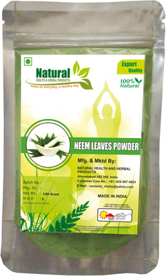 

Natural Health And Herbal Products Natural Neem Leaves(Azadirachta Indica) Powder for Pimple-free Clear Skin- 100 Gram(100 g)