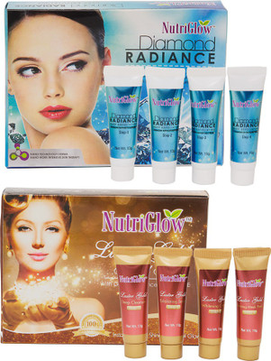 

NutriGlow Set of 1 Diamond Radaance facial kit + 1 Luster Gold facial kit 13 g(Set of 2)
