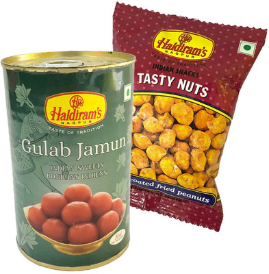 

Mithai4all Diwali Gift Hamper of Gulab Jamun, Tasty Nuts (150gms) with Paper Bag Combo(1 Hamper)