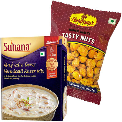 Mithai4all Diwali Gift Hamper of Kheer Mix, Tasty Nuts (150gms) with Paper Bag Combo(1 Hamper)