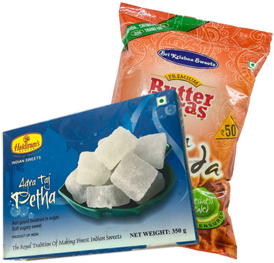 

Mithai4all Diwali Gift Hamper of Agra taj Petha, Ribbon Pakoda with Paper Bag Combo(1 Hamper)