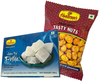 

Mithai4all Diwali Gift Hamper of Agra taj Petha, Tasty Nuts (150gms) with Paper Bag Combo(1 Hamper)