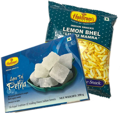 

Mithai4all Diwali Gift Hamper of Agra taj Petha, Lemon Bhel with Paper Bag Combo(1 Hamper)