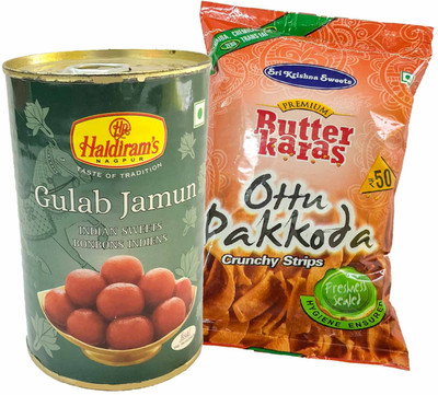 

Mithai4all Diwali Gift Hamper of Gulab Jamun, Ribbon Pakoda with Paper Bag Combo(1 Hamper)