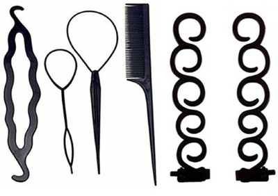 

A J DISTRIBUTORS Hair Accessory Combo OfComb /Braid Tools / Bun Maker For Girls And Women Bun, Bun Clip, Hair Accessory Set, Bun Stick (Black) Hair Accessory Set (Black) Hair Accessory Set(Black)