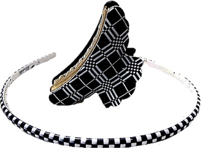 

Proplady Formal Black Collection Hair Clip & Hairband Combo (2 Piece Set, L-Size) for Girls & Women| Hair Accessories|Designer Hair Clip, Hair Claw, Bun Clip, Banana Clip, Back Pin, Hair Accessory Set(Black, White)