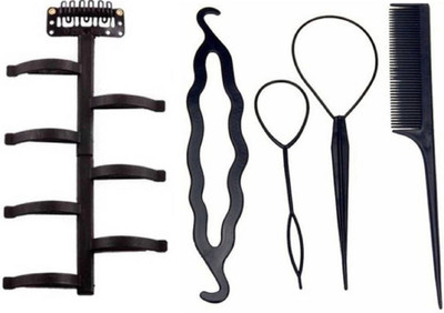 

A J DISTRIBUTORS Hair Accessory Combo OfComb /Braid Tools / Bun Maker For Girls And Women Bun, Bun Clip, Hair Accessory Set, Bun Stick (Black) Hair Accessory Set (Black) Hair Accessory Set(Black)