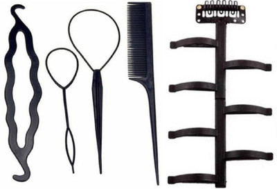

A J DISTRIBUTORS Hair Accessory Combo OfComb /Braid Tools / Bun Maker For Girls And Women Bun, Bun Clip, Hair Accessory Set, Bun Stick (Black) Hair Accessory Set (Black) Hair Accessory Set(Black)