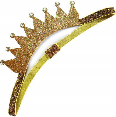 

Via Mazzini Little Miss Attitude Golden Glitter Birthday Crown Headband Photo Props For Baby Girls And Boys (HA007) Head Band(Gold)