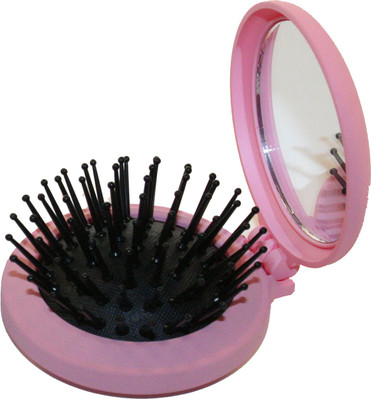 

Denman D7 Compact Popper Pocket Size Folding Hair Brush With Mirror For Men And Women (Travel/Purse Friendly), Pink Color