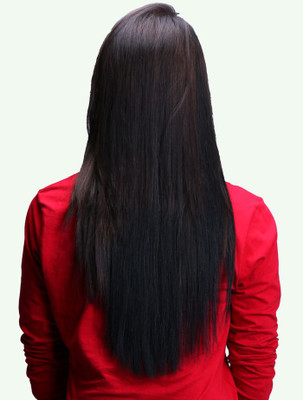 

Krome Natural Black Full Head 150 Grams Remy Thinned Stitched Human Extensions 16 Inches Hair Extension