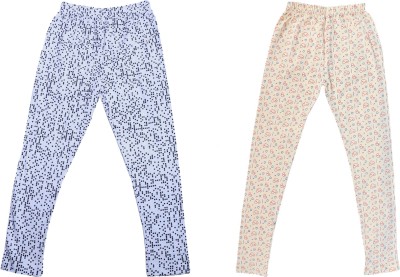 IndiWeaves Legging For Girls(White Pack of 2)