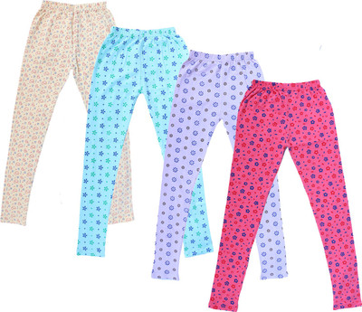 IndiWeaves Legging For Girls(Yellow Pack of 4)