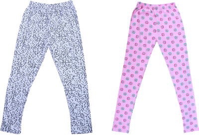 IndiWeaves Legging For Girls(White Pack of 2)