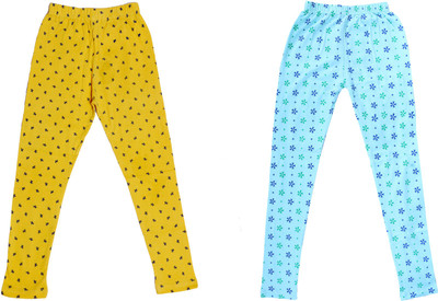 IndiWeaves Legging For Girls(Yellow Pack of 2)