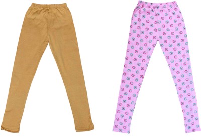 IndiWeaves Legging For Girls(Beige Pack of 2)