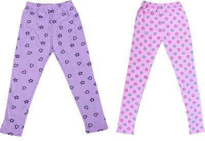 IndiWeaves Legging For Girls(Purple Pack of 2)