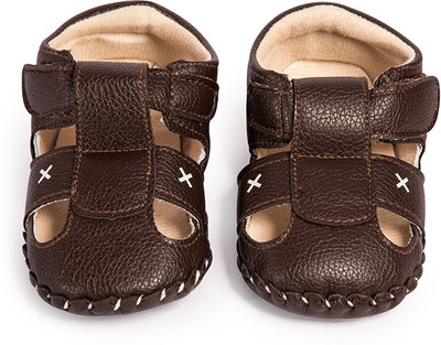 

Little Hip Boutique Boys & Girls Velcro T-bar Sandals(Brown