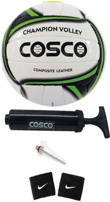 

Cosco Combo Of Volleyball ( 1 Champion : Size - 4 ), ( 1 Pump ), ( 2 Band ) Volleyball Kit