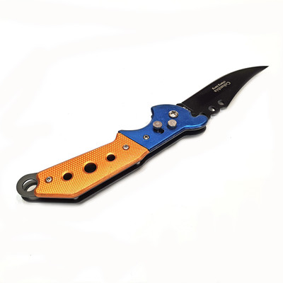 

Military Green Orange and Blue Folding Pocket Knife Knife, Survival Knife, Can Opener, Campers Knife, Pocket Knife(Orange, Blue, Black)