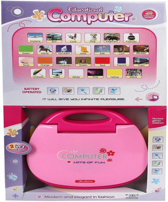 

TOYGALAXY ABC and 123 Learning Kids Laptop with LED Display and Music(Pink)