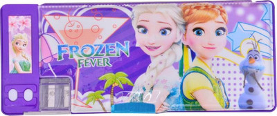 

Global Kids Cartoon Frozen Art Plastic Pencil Box (Set of 1, Purple)(Purple)