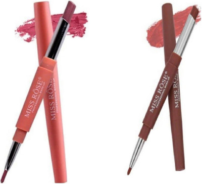 

MISS ROSE Rose Beauty 2 in 1 Lipstick & Lipliner(MAROON, PEACH)