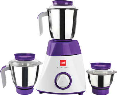 

Cello Safari 750-Watt Mixer Grinder with 3 Jars (Violet/White) 750 Mixer Grinder(Violet, White, 3 Jars)