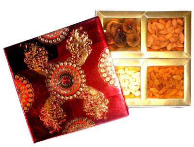Veg E Wagon Dry Fruit Gift Pack Combo of 4 ACFR Almonds, Cashews, Raisins, Figs(200 g, Box)