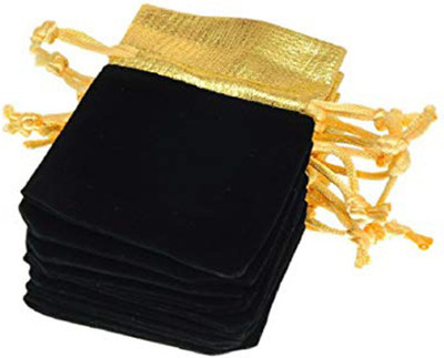 

SYGA Set of 20 Black High-Grade Velvet Bag Gold Mouth Jewellery Bag Drawstring Harness Pocket Gift Jewellery Pouch (12x15cm) Pouch(Black)