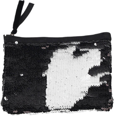 

AweStuffs Imported Sequin Makeup Reversible Cosmetic Fashion Handbag Sparkling Shiny Clutch Purse Wallet Pouch Pouch(White)