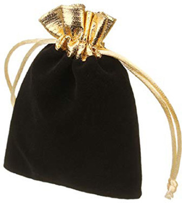 

SYGA Set of 5 Black High-Grade Velvet Bag Gold Mouth Jewellery Bag Drawstring Harness Pocket Gift Jewellery Pouch (12x15cm) Pouch(Black)