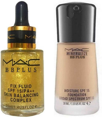 

MAC BB PLUS IMPORTED COMBO 1 FACE PRIMER WITH GOLD,35ML, 1 Mineralize Moisture foundation (Set of 2) FOR ALL SKIN TONE Primer - 35 ml(NATURAL, GOLD)