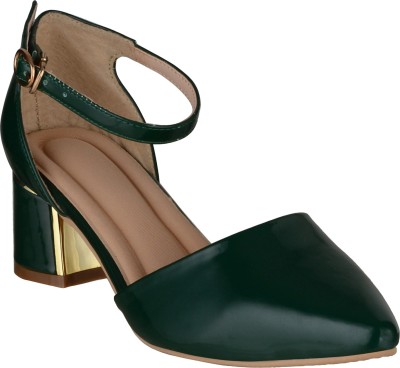 SHERRIF SHOES Women Heels(Green , 9)